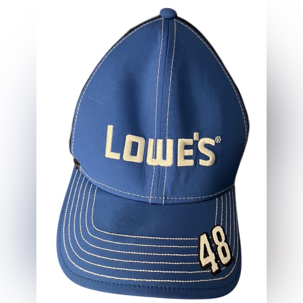 Hendrick Motorsports Team Issued Lowe's 48 Jimmie Johnson UA Blue Hat Cap NASCAR